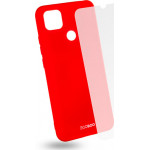 Egoboo Tempered Glass + Case Rubber TPU Coral Xiaomi Redmi 9C - (X9CTPUCORALGL)