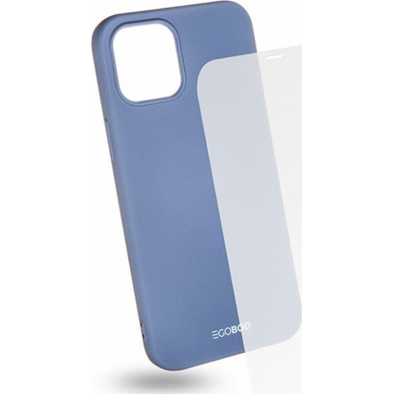 Egoboo Tempered Glass + Case Rubber TPU Grey iPhone 12 Pro Max - (IP12PMTPUGREYGL)