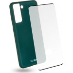 Egoboo Tempered Glass + Case Rubber TPU Ruby Green Samsung S21 Ultra - (SS21UTPURUBYGL)