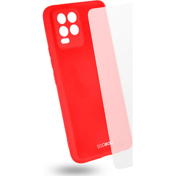 Egoboo Tempered Glass + Case Rubber TPU Coral Realme 8/8 Pro - (R8TPUCORALGL)