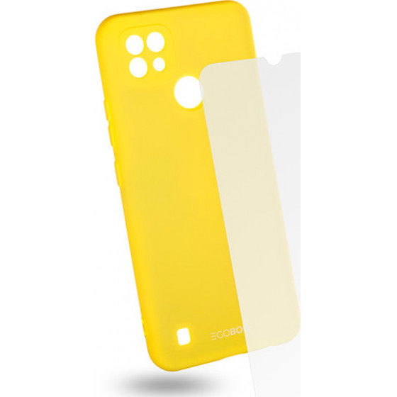 Egoboo Tempered Glass + Case Rubber TPU Lime Realme C21 - (RC21TPULIMEGL)