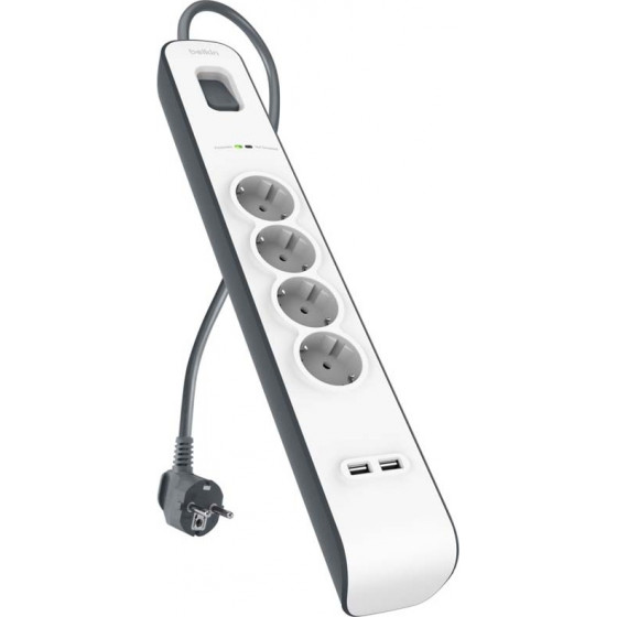 Belkin 2,4 Amp USB Charging 4-outlet Surge Protection Strip - (BSV401vf2M)