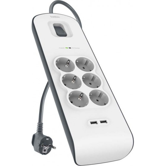 Belkin 2,4 Amp USB Charging 6-outlet Surge Protection Strip - (BSV604vf2M)