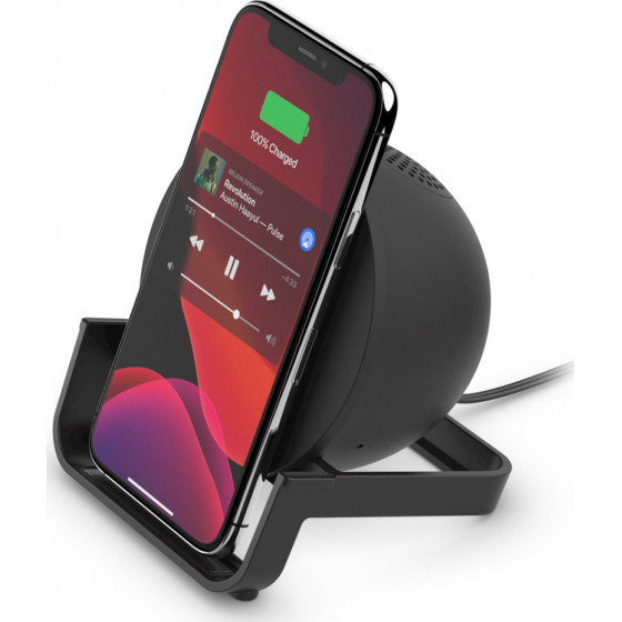 Belkin Wireless Charging Stand + Speaker ����� - (AUF001VFBK)