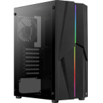 Aerocool Mecha v1 (Includes 120mm Black Fan x 1) RGB Mid Tower Black - (ACCM-PV28013.11)