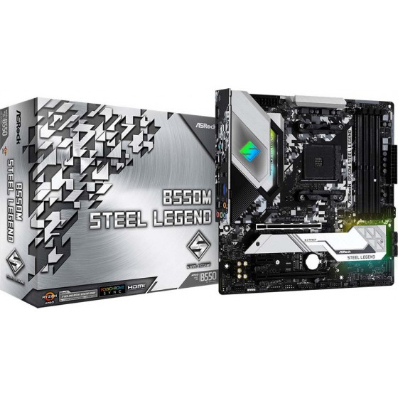 ASRock B550M Steel Legend Motherboard AM4 - (90-MXBCU0-A0UAYZ)