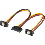 Powertech ������� SATA 15pin male �� 2x 15pin female 90� - (CAB-W040)