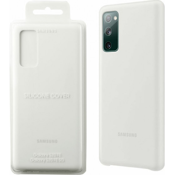 SAMSUNG ���� S20 FE G780 SILICONE COVER WHITE - (EF-PG780TWEGEU)