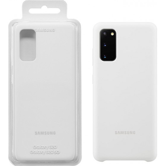 SAMSUNG ���� S20 G980 SILICONE COVER WHITE - (EF-PG980TWEGEU)