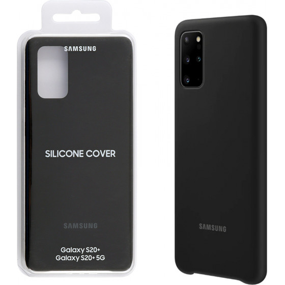 SAMSUNG ���� S20 PLUS G985 SILICONE COVER BLACK - (EF-PG985TBEGEU)