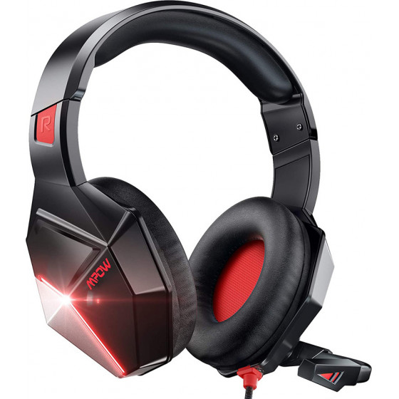 MPOW gaming headset EG10 BH414A LED, multiplatform, 3.5mm, �����-������� - (MPBH414AR)