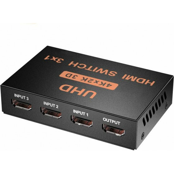 HDMI SWITCH �������� 3IN / 1OUT 4K x 2K REMOTE OEM - (02.001.0041)