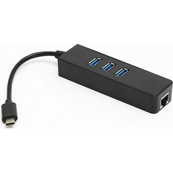 ����������� USB TYPE C �� LAN 1000GBps+ 3xUSB3.0 HQ OEM - (06.005.0055)