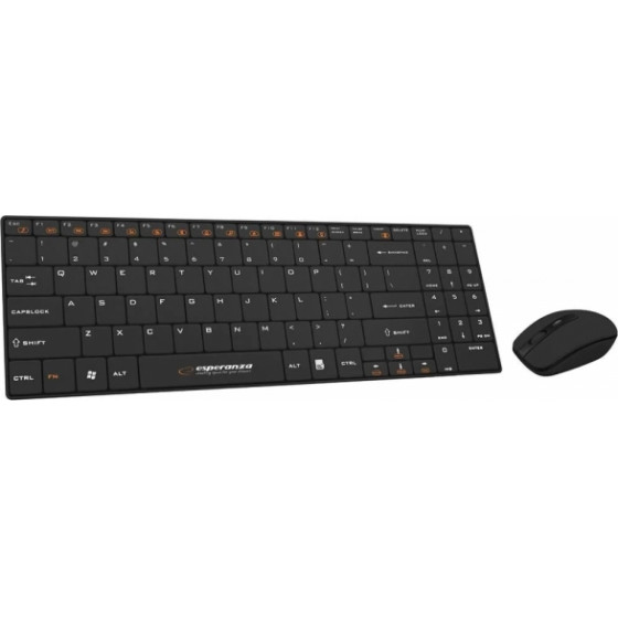 Esperanza Wireless Keyboard With Mouse Liberty Black - (EK122K)