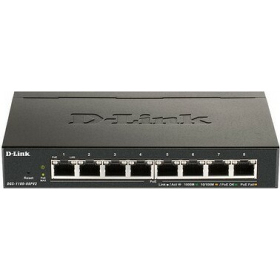 D-Link 8-Port Gigabit PoE Smart Managed Switch - (DGS-1100-08PV2)