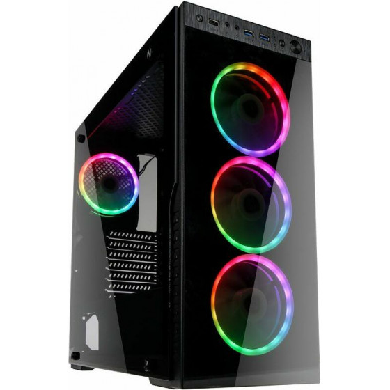 Kolink Horizon RGB Midi-Tower, Tempered Glass PC Case - black - (GEKL-033)