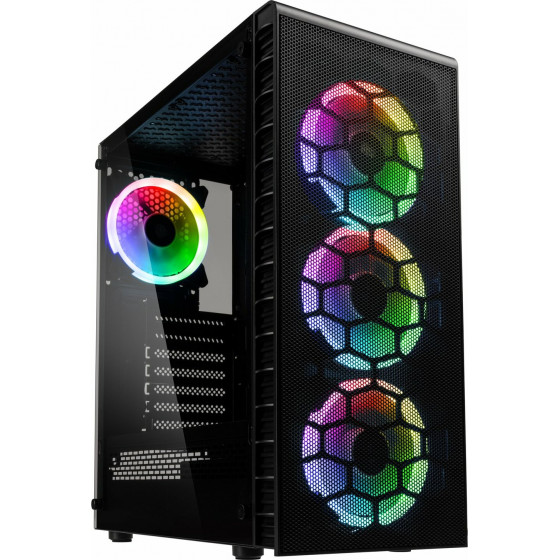 Kolink Observatory Lite Mesh RGB Mid-Tower - Tempered Glass - Black - (GEKL-066)