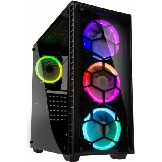 Kolink Observatory RGB Midi-Tower, Tempered Glass PC Case - black Window - (GEKL-035)