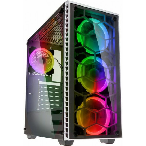 Kolink Observatory RGB Midi-Tower, Tempered Glass PC Case - white Window - (GEKL-037)