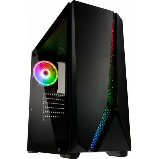 Kolink Quantum RGB Midi Tower Tempered Glass PC Case (E-ATX, 340mm GPU, panel) - (GEKL-053)