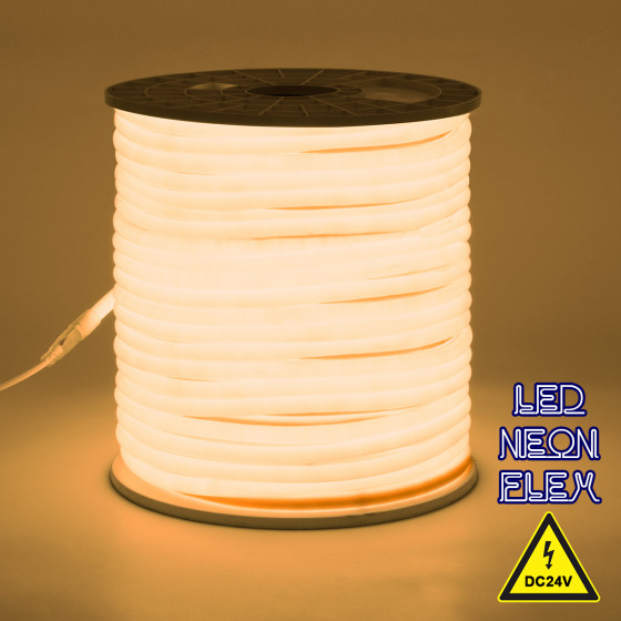 GloboStar TUBE 360� Degree Neon Flex Epistar LED SMD 2835 1m 12W/m 120LED/m 1248lm/m 360� DC 24V ��������� IP68 ����� ����� 3000K Dimmable - (70582)