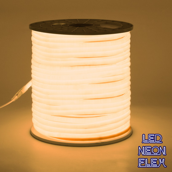 GloboStar TUBE 360� Degree Neon Flex Epistar LED SMD 2835 1m 12W/m 120LED/m 1248lm/m 360� DC 230V ��������� IP68 ����� ����� 3000K Dimmable - (70592)