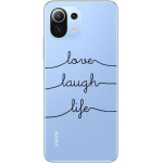 iNOS ���� TPU Xiaomi Mi 11 Lite/ Mi 11 Lite 5G Art Theme Love-Laugh-Life - (5205598149659)
