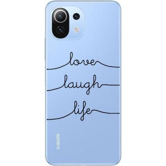 iNOS ���� TPU Xiaomi Mi 11 Lite/ Mi 11 Lite 5G Art Theme Love-Laugh-Life - (5205598149659)