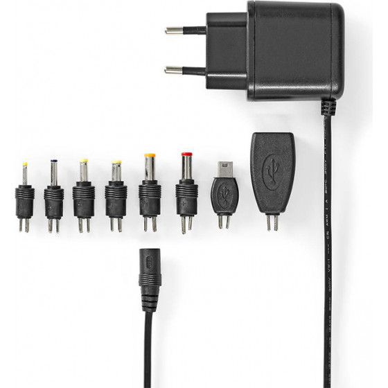 Nedis Universal AC Power Adapter Euro / Type-C (CEE 7/16) 12.5W 5VDC Black - (ACPA111)