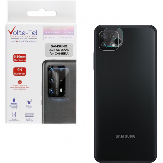 VOLTE-TEL TEMPERED GLASS SAMSUNG A22 5G A226 6.6 9H 0.30mm FOR CAMERA - (5205308295058)