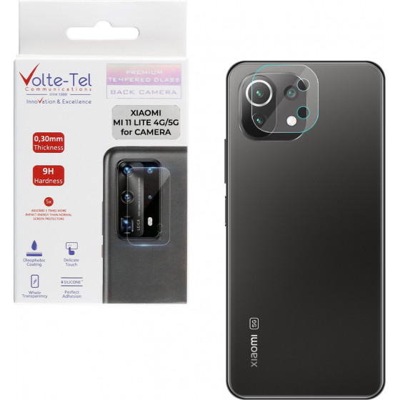 VOLTE-TEL TEMPERED GLASS XIAOMI MI 11 LITE 4G/MI 11 LITE 5G 6.55 9H 0.30mm FOR CAMERA - (5205308295096)
