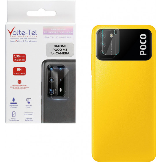 VOLTE-TEL TEMPERED GLASS XIAOMI POCO M3 6.53 9H 0.30mm FOR CAMERA - (5205308295102)