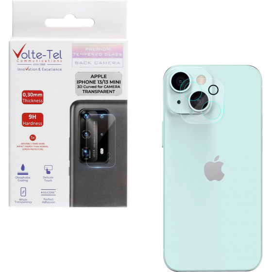 Volte-tel Tempered Glass Iphone 13 MINI 5.4/Iphone 13 6.1 9H 0.25mm 3D Curved For Camera - (5205308295003)
