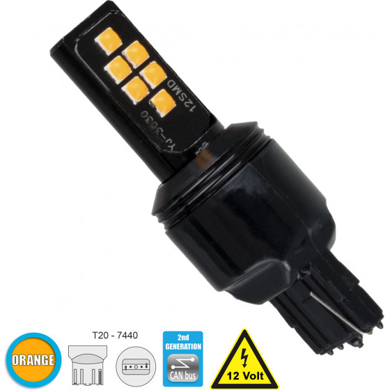 GloboStar ����� ����������� T20 - 7440 - W21W 2nd Generation Can-Bus Series LED 12 SMD 3030 8W 960lm 360� DC 12V IP20 ��������� - (81158)