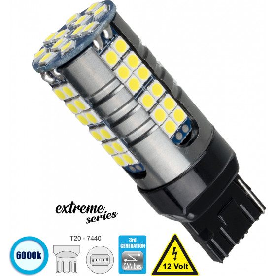 GloboStar ����� ����������� T20 - 7440 - W21W 3rd Generation Can-Bus Extreme Series LED 66 SMD 3030 15W 2250lm 360� DC 12V IP20 ����� ����� 6000K - (81161)