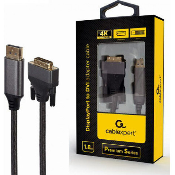 Cablexpert Displayport To Dvi Adapter Cable Premium Series 4k 1.8m Retail Pack - (CC-DPM-DVIM-4K-6)