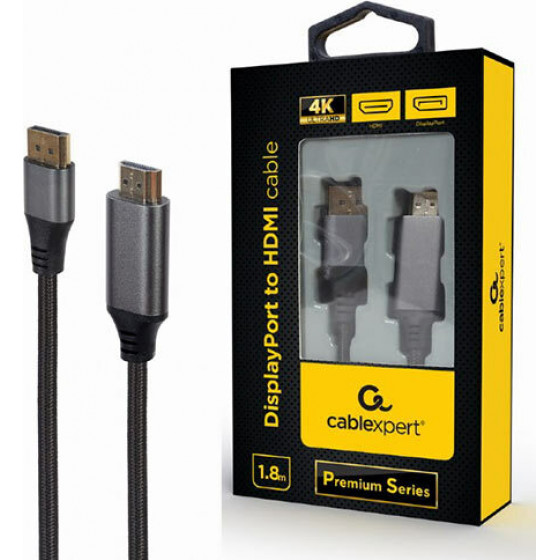 Cablexpert Displayport To Hdmi Cable Premium Series 4k 1.8m Retail Pack - (CC-DP-HDMI-4K-6)