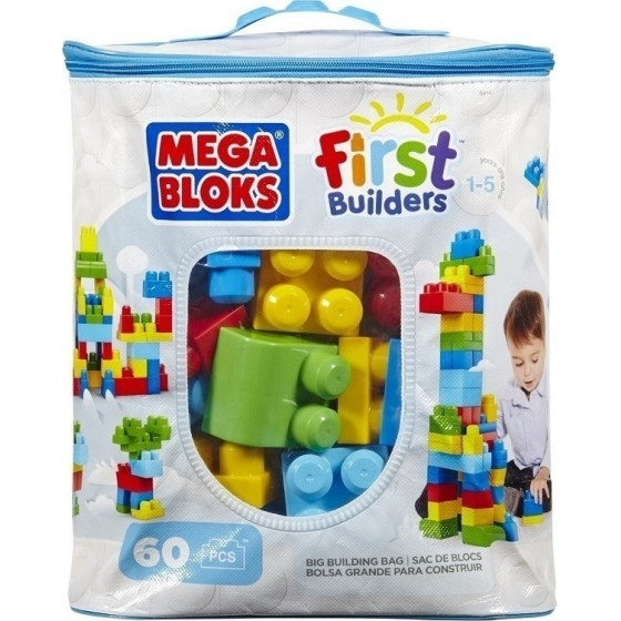 Mega Bloks First Builders Big Building Bag 60pcs Blue (DCH55)