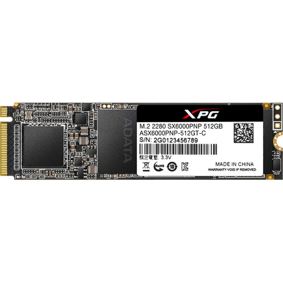 ADATA SSD 512GB XPG SX6000 Pro PCIe Gen3x4 M.2 2280 - (ASX6000PNP-512GT-C)
