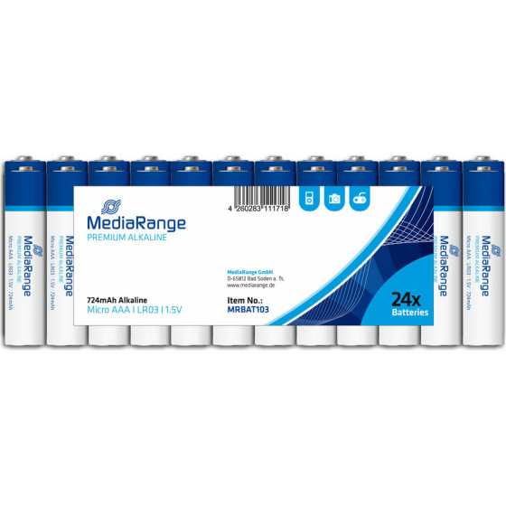 �������� �������� MediaRange Premium AAA 1.5V (LR3) (24 Pack) - (MRBAT103)