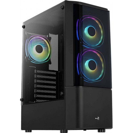 Aerocool Quantum v3 Black case (Includes 12cm RGB Fan x 3) - (ACCM-PV30133.11)