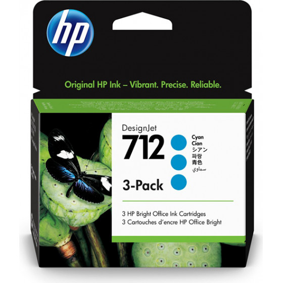 HP ������ Inkjet No.712 Cyan 3-Pack - (3ED77A)