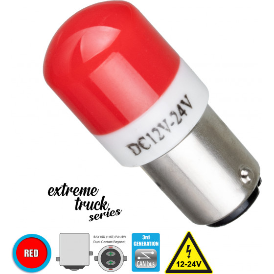 GloboStar ����� ����������� & �������� 1157 - BAY15D - P21/5W 3rd Generation Can-Bus Extreme Truck Series LED 6 SMD 3030 3W 360lm 360� DC 12-24V IP20 ������� - (81269)