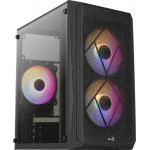 Aerocool PC mini tower CS-107-A 197.5x353x340.6mm 3x FRGB fan ����� - (CS-107-A-BK-V2)