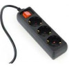 ENERGENIE UPS POWER STRIP 3 SCHUKO SOCKETS FUSED SWITCH 16A C14 0,6M BLACK - (EG-PSU3-01)