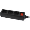 ENERGENIE UPS POWER STRIP 3 SCHUKO SOCKETS FUSED SWITCH 16A C14 0,6M BLACK - (EG-PSU3-01)