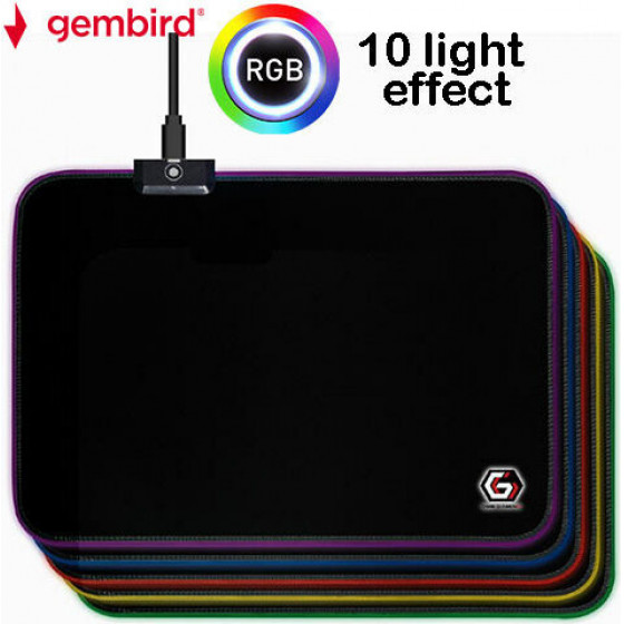 GEMBIRD GAMING MOUSE PAD WITH LED LIGHT FX LARGE 250 x 350 - (MP-GAMELED-L)