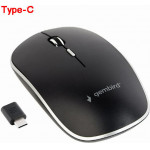 GEMBIRD SILENT WIRELESS OPTICAL MOUSE BLACK TYPE-C RECEIVER - (MUSW-4BSC-01)