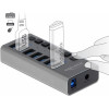 DeLock hub 7x USB �� ��������� USB 3.0 5Gbps LED ���� - (63669)