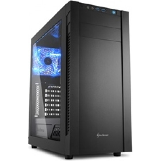 Sharkoon Pc Chassis Midi Tower Atx, Black, W/o Psu, 2x12cm Front Fan, 1x12cm Rear Fan, 2YW. - (S25-W)